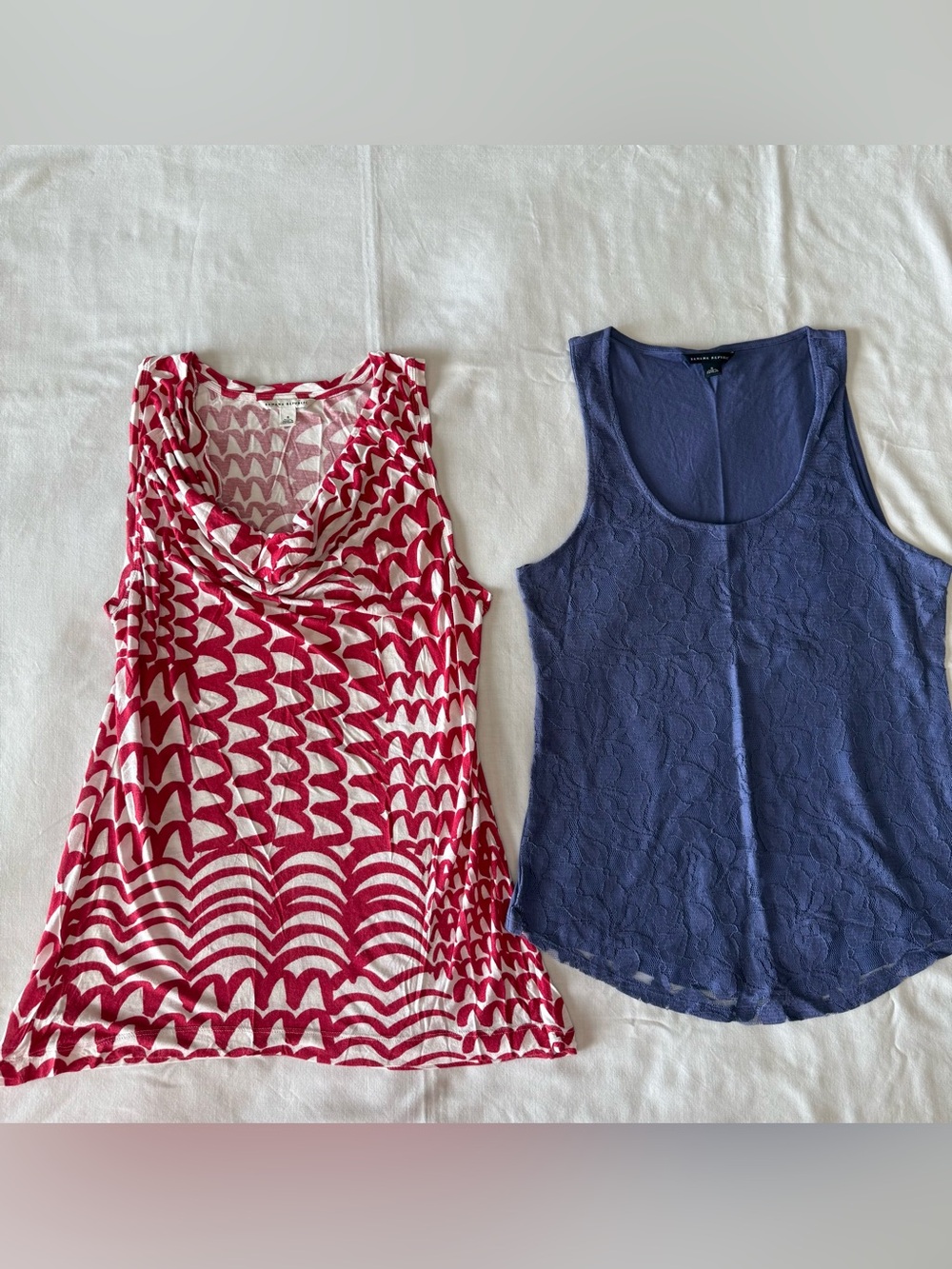Banana Republic 2PC Top Bundle S | Abstract Print & Lace Overlay